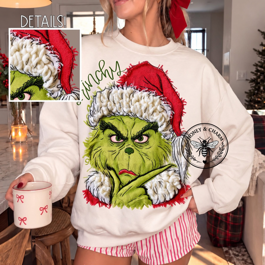Faux Fluff Grinchy Sweatshirt